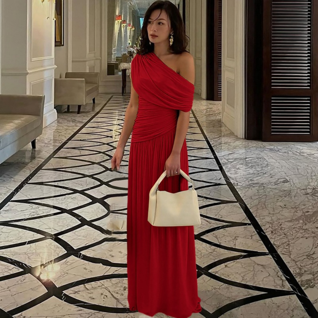 TALIA™ - Elegant One Shoulder Evening Maxi Dress