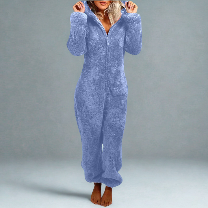 LUMI™ - Comfy Zipper Hooded Long Sleeve Plush Pajama Jumpsuit