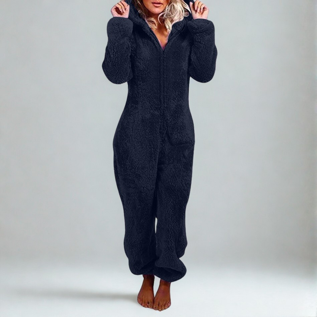 LUMI™ - Comfy Zipper Hooded Long Sleeve Plush Pajama Jumpsuit