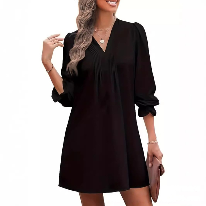 SHY™ – Casual A Line V Neck Midi Dress
