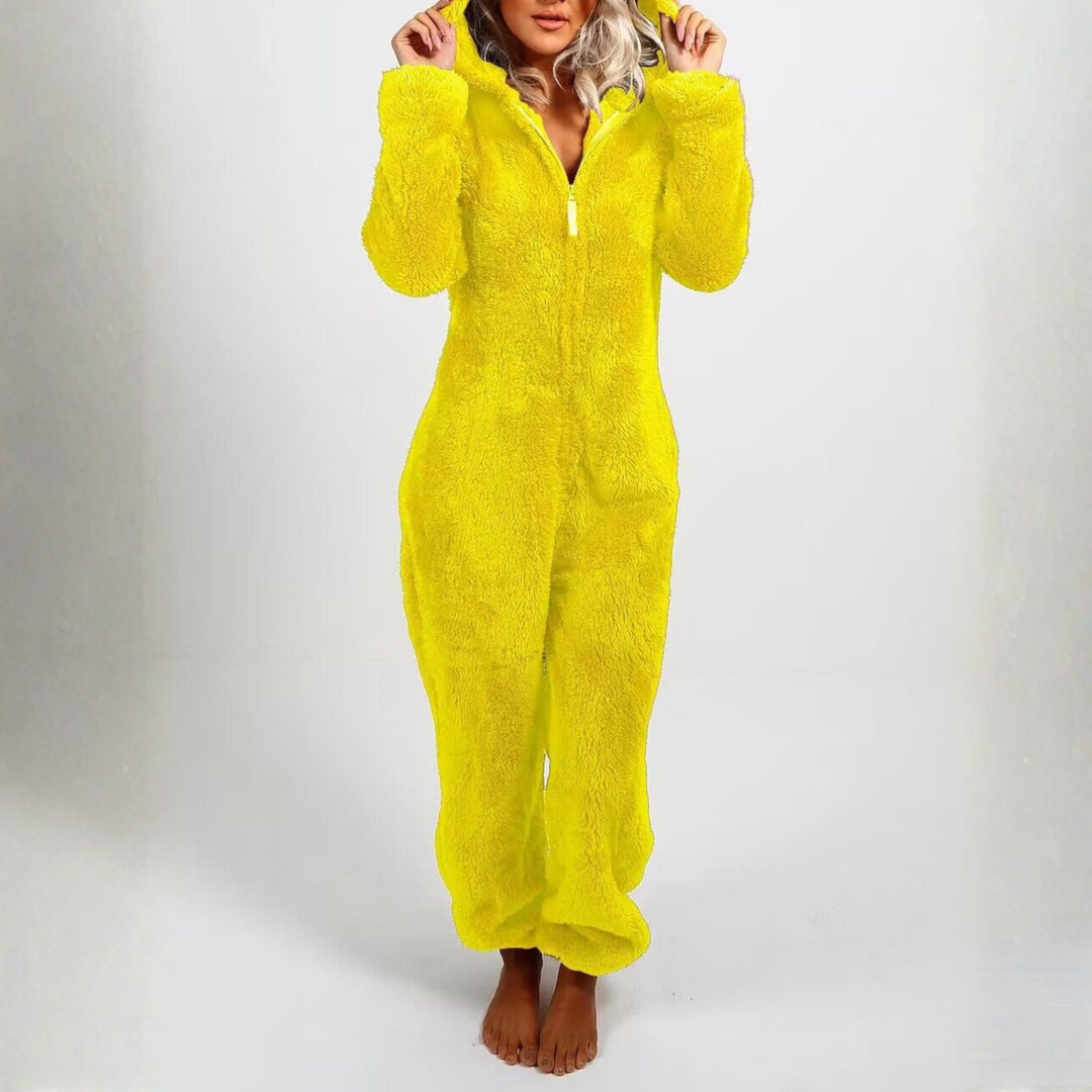 LUMI™ - Comfy Zipper Hooded Long Sleeve Plush Pajama Jumpsuit