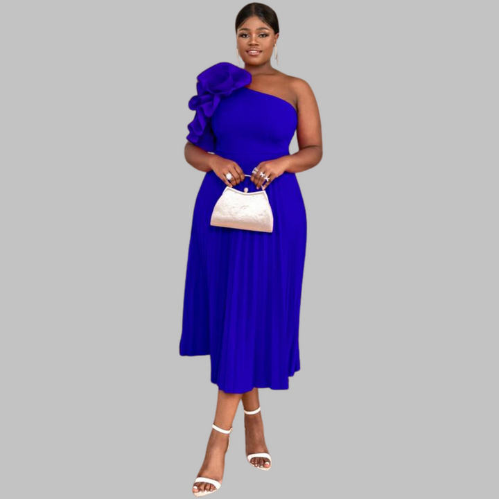 MINERVA™ - Elegant One Shoulder Ruffle Plus Size Evening Dress