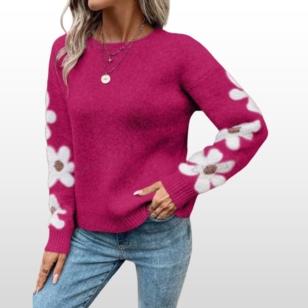 ZOEY™ - Round Neck Floral Pattern Sweater for Fall/Winter
