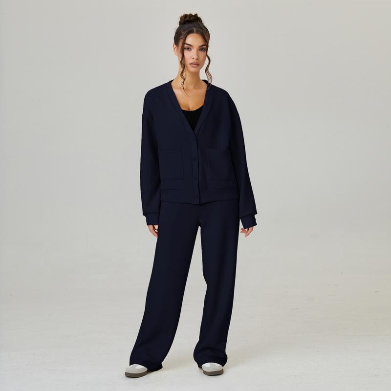 LOVIE™ – Slouchy V Neck Cardigan & Drawstring Trousers Co Ord