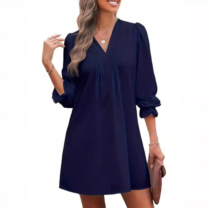 SHY™ – Casual A Line V Neck Midi Dress