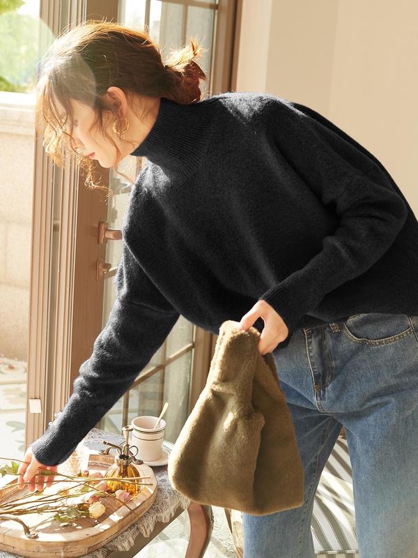 CAMILLE™ - Women High Neck Loose Knit Pullover Sweater