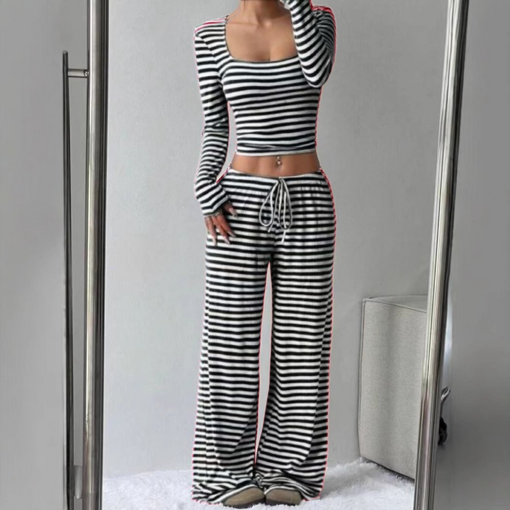 PAMAYPAY™ - Relaxed  Fit Crop Top and Pant Lounge Co-ord
