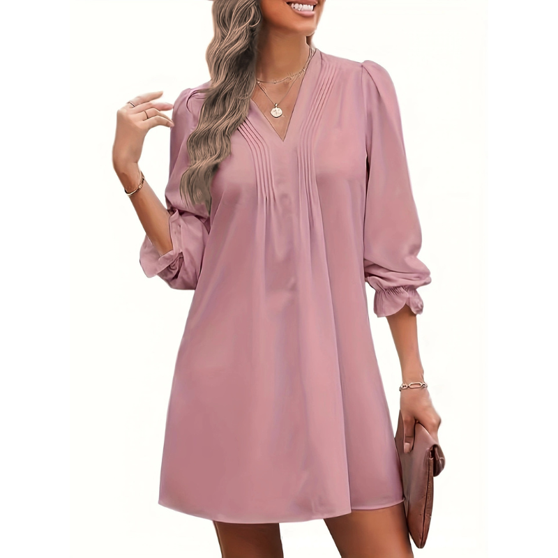 SHY™ – Casual A Line V Neck Midi Dress