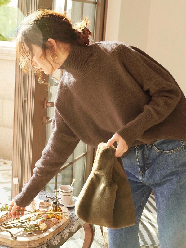 CAMILLE™ - Women High Neck Loose Knit Pullover Sweater