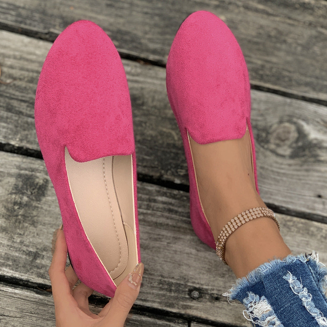 MIA™ - Women Solid Color Pointed Toe Slip On Flat Shoes
