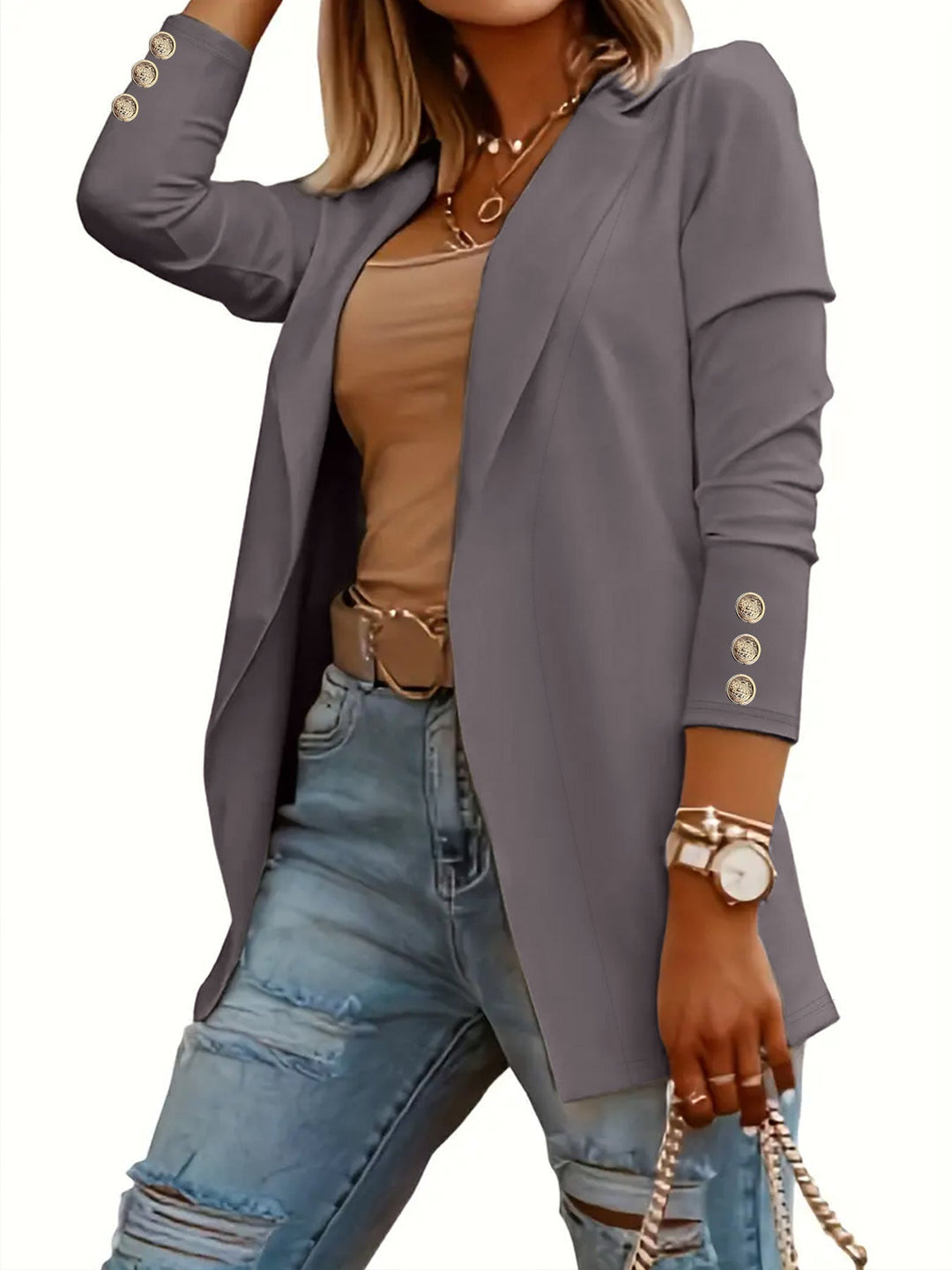 ODIN™ - Casual Long Sleeve Open Front Blazer