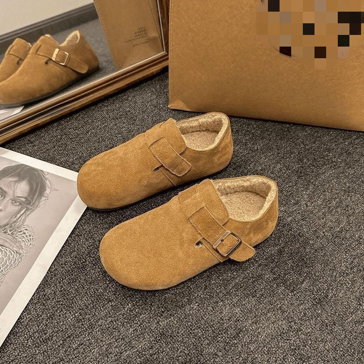 IVY™ - Women Winter Faux Leather Plush Lined Casual Flat Shoes