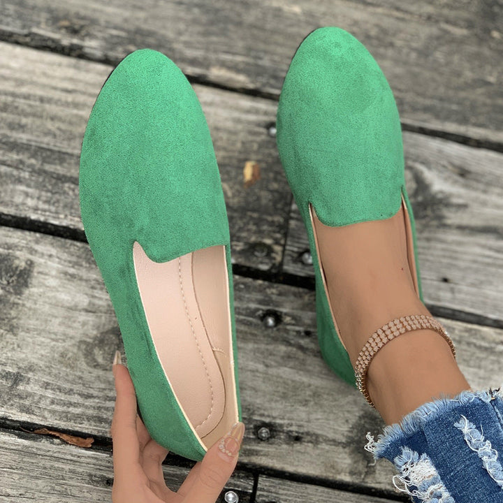 MIA™ - Women Solid Color Pointed Toe Slip On Flat Shoes