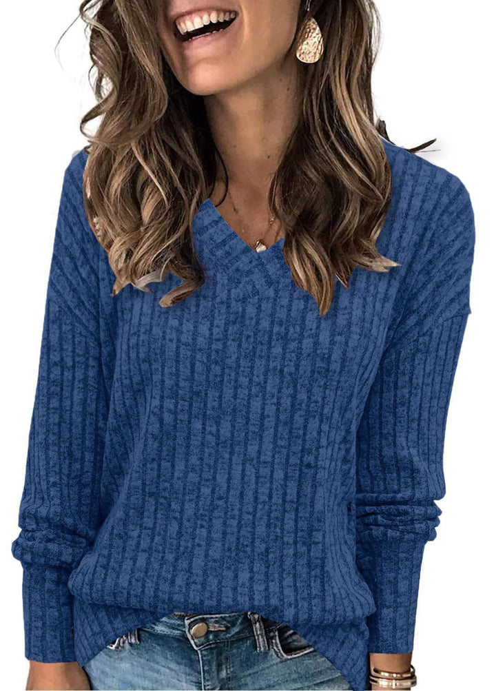 EVELYN™ - Women V Neck Oversized Lightweight Knit Sweater