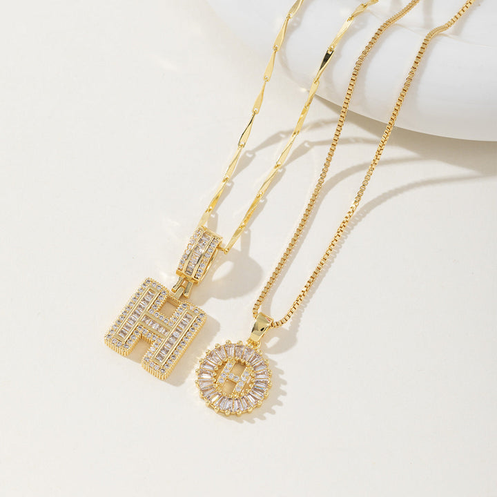 AISHA™ - Elegant 2-Pack Initial Letter Pendant Necklaces