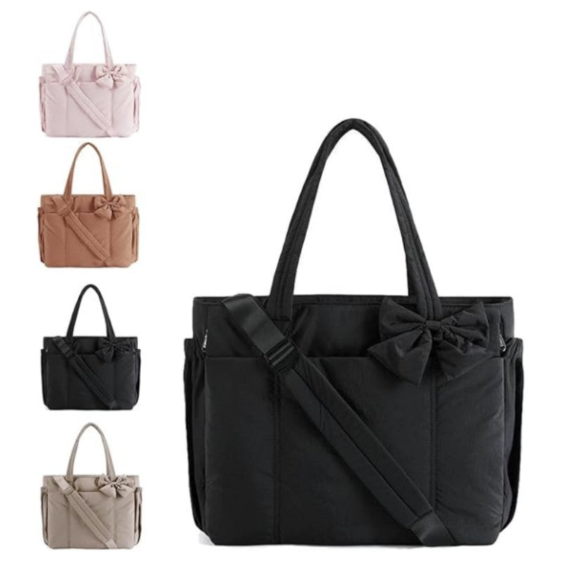 EMMA™ - Crush Bow Compact Tote Bag with Multiple Compartments