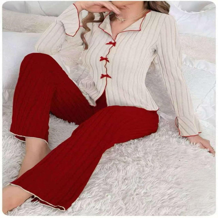 Kenzie™ - Chic V-Neck Top & Pants Loungewear Set